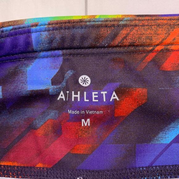 Athleta Leggings Womens Medium Blue Multicolor Colorburst Sonar Athletic Active - Picture 4 of 12